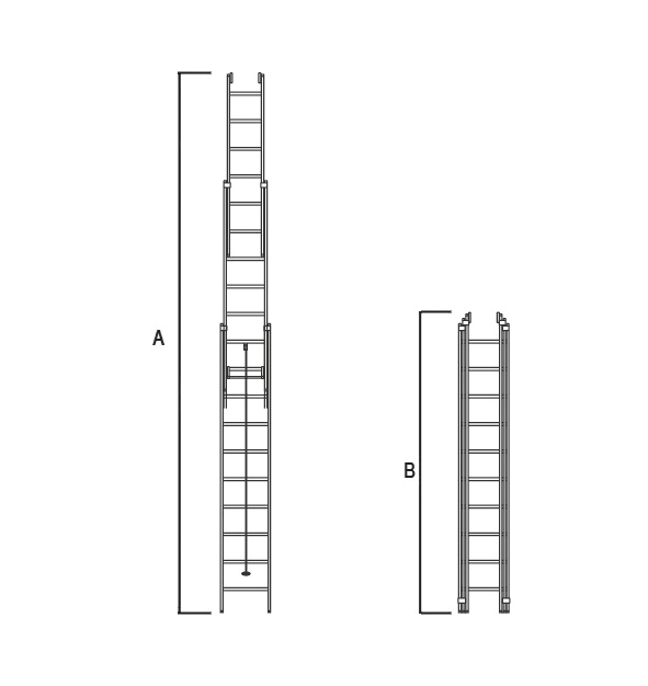 Scala in vetroresina a sfilo 2 rampe 6 gradini misure