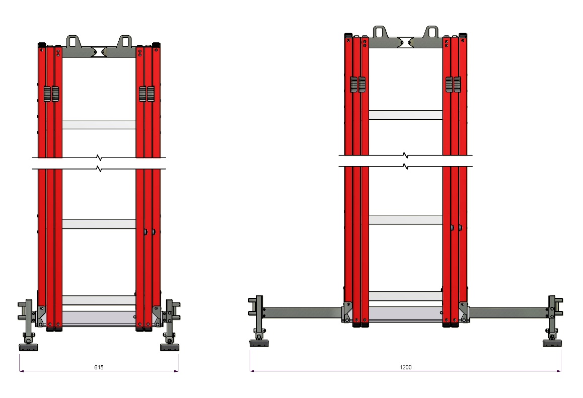 IR Scale a sfilo in vetroresina con fune 2 x 6 misure